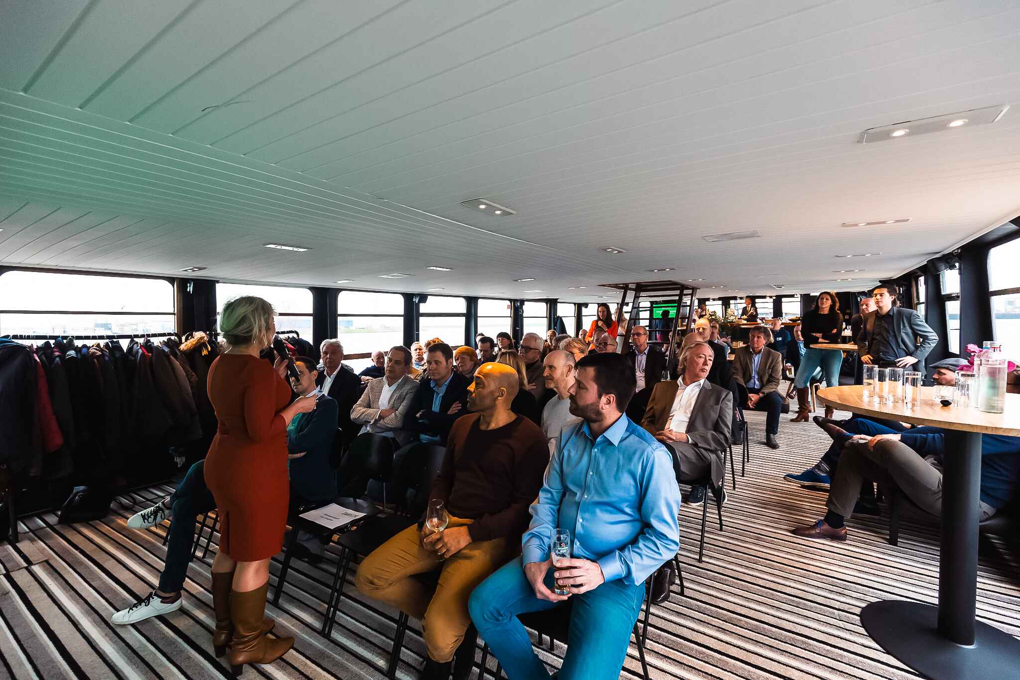 Hembrug ÉÉN - plenary setting "Hembrug Event Boat at Taets Art and Event Park in Amsterdam and Zaandam, a unique venue on water for private gatherings, corporate events, and weddings."