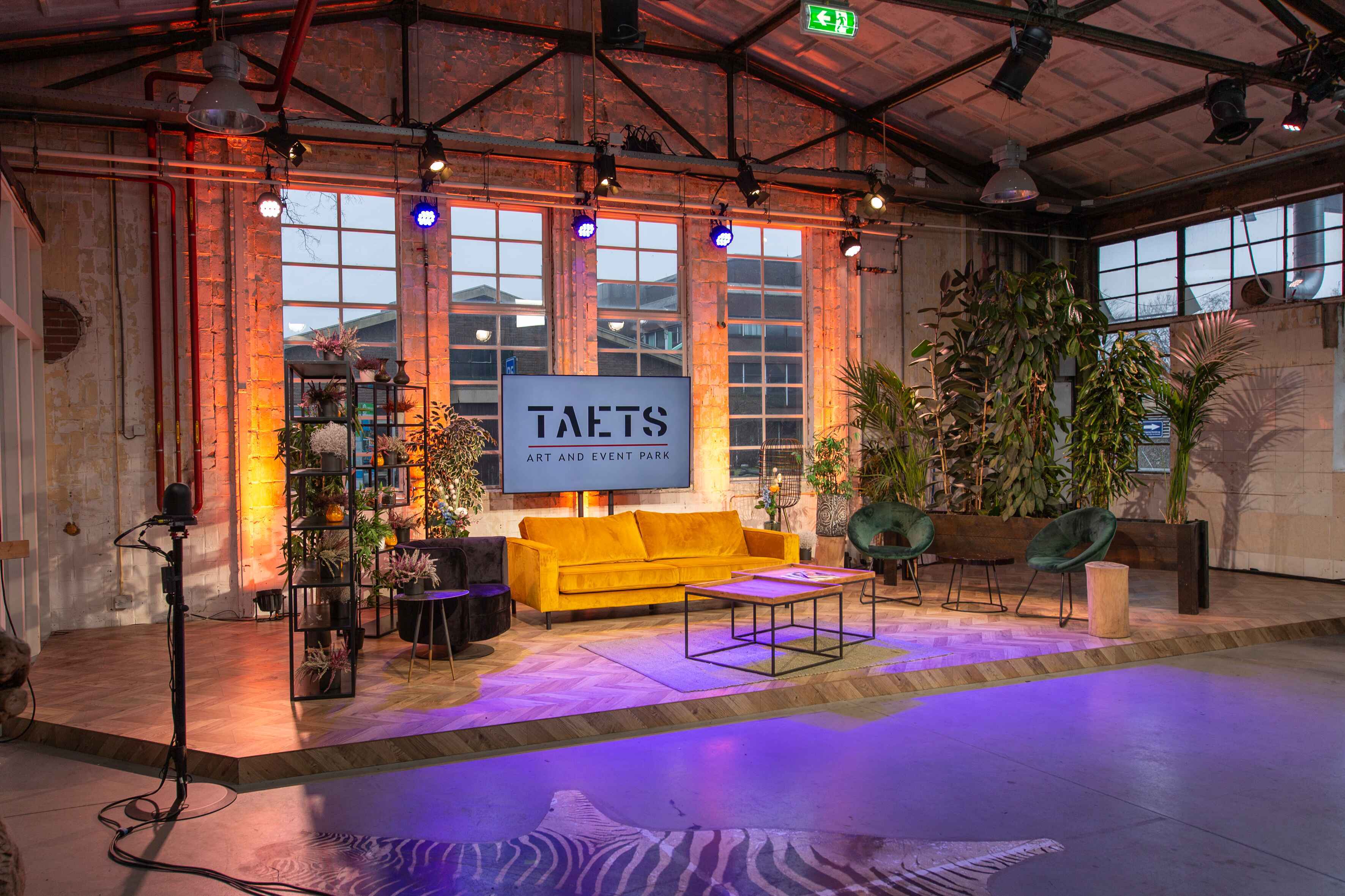 Hybrid and online event setup at Taets Art and Event Park near Amsterdam and Zaandam, with advanced technology and livestream capabilities.