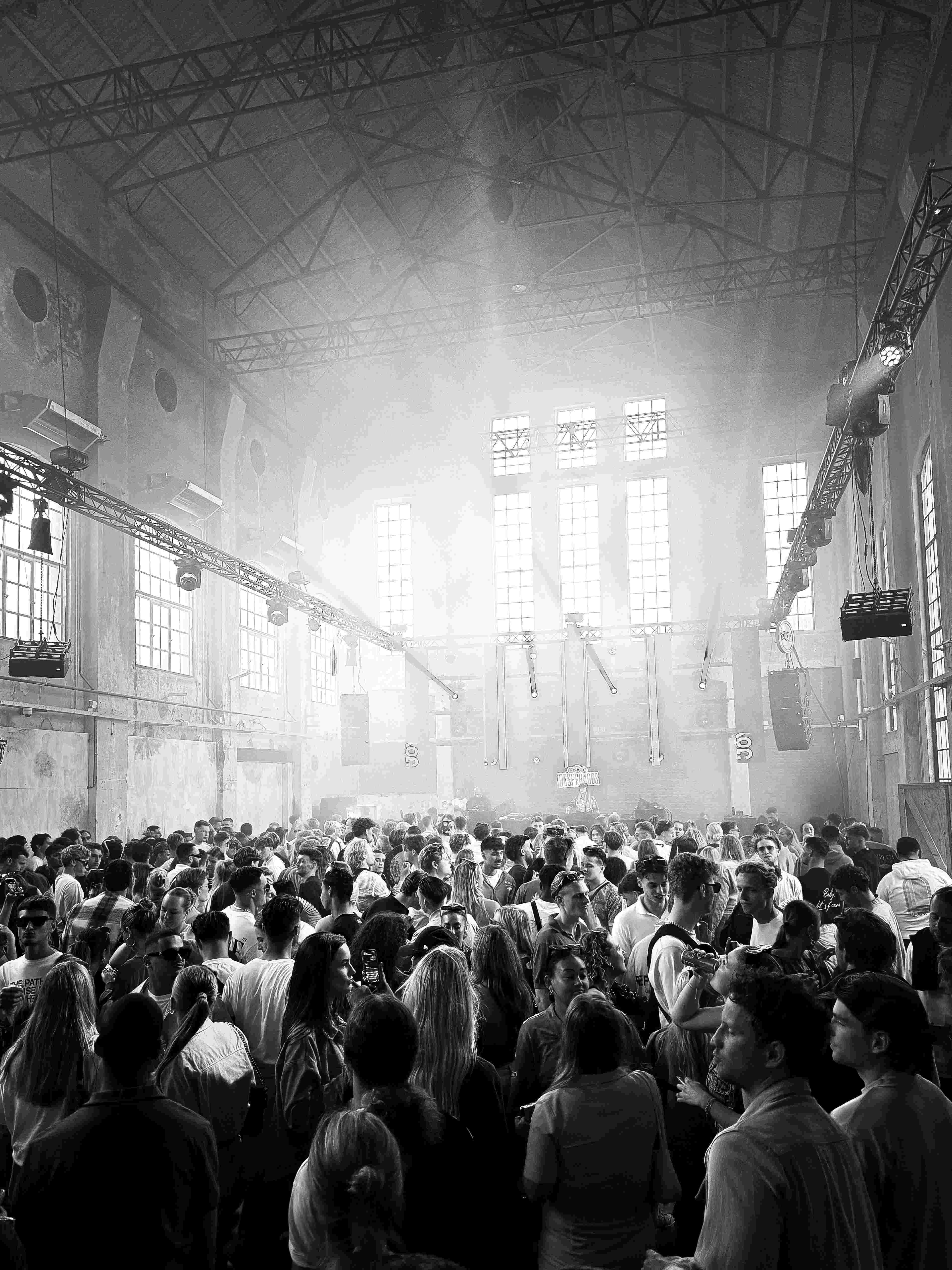 JOY festival "Yada Yada event space at Taets Art and Event Park in Amsterdam and Zaandam, an industrial venue perfect for weddings, conferences, dinners, dance events, and more, set in a historic munitions factory."