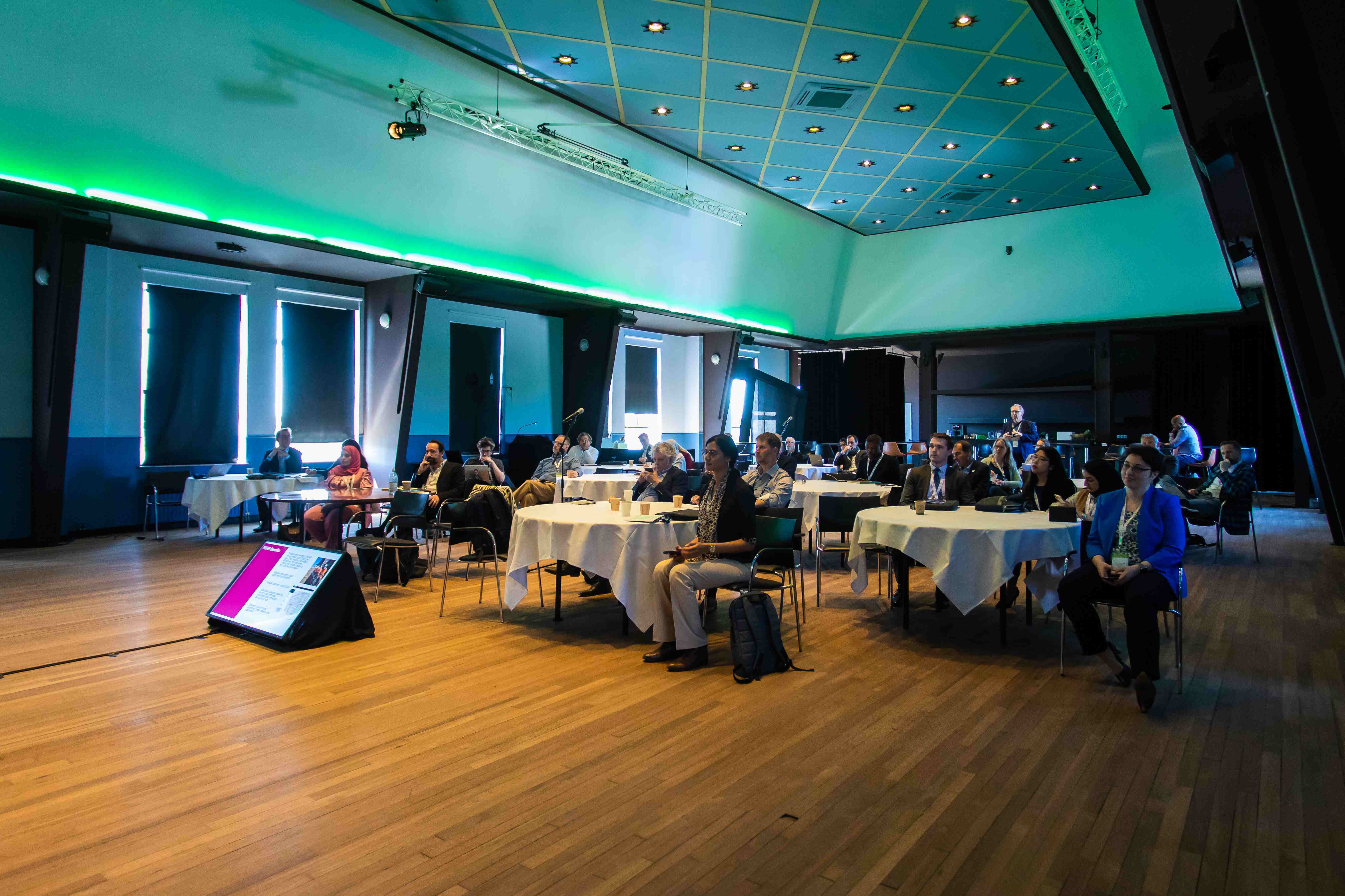 Professional meeting setup at Taets Art and Event Park near Amsterdam and Zaandam, featuring modern equipment and spacious seating.