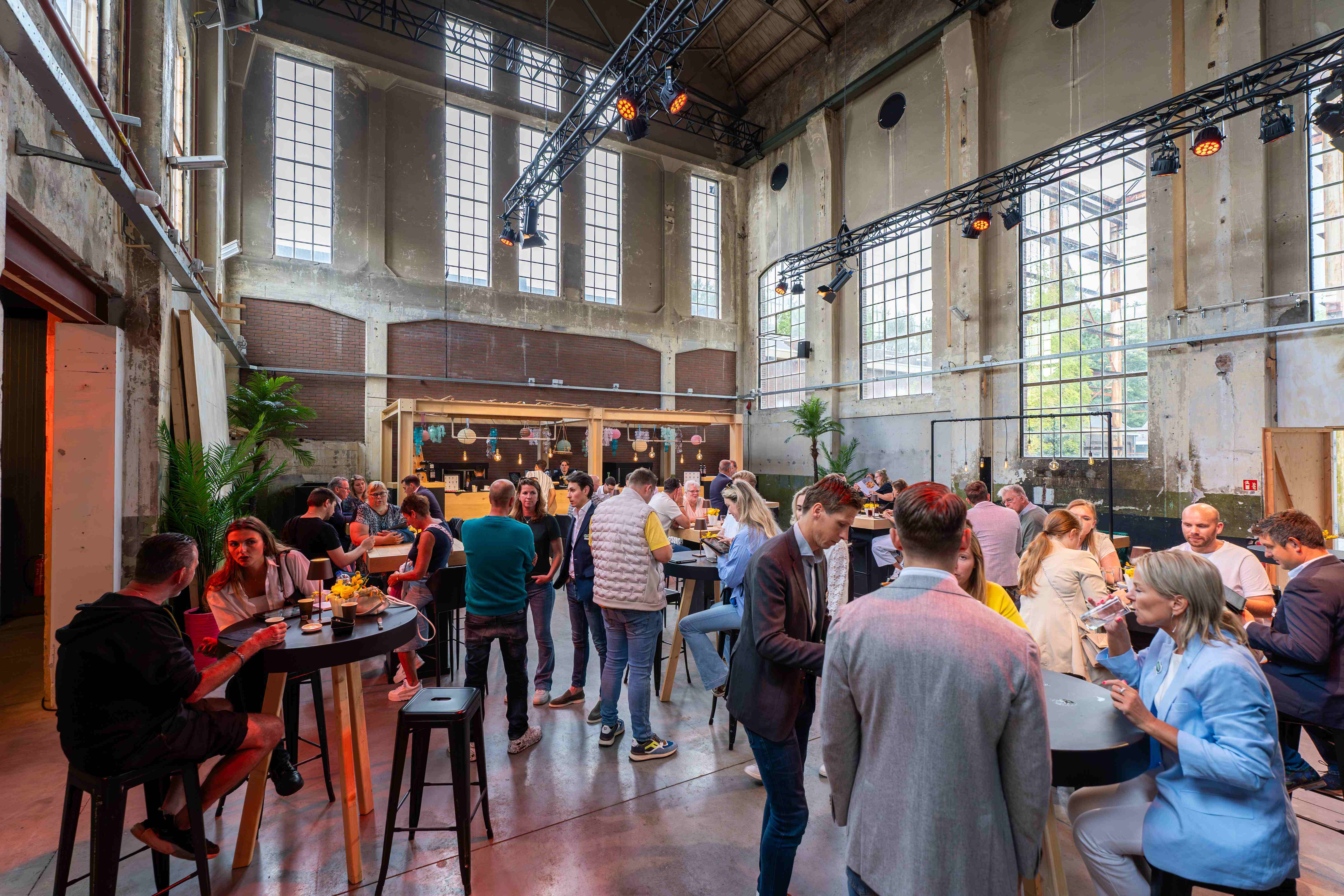 Office party venue at Taets Art and Event Park near Amsterdam and Zaandam, with stylish decor, entertainment spaces, and scenic surroundings.