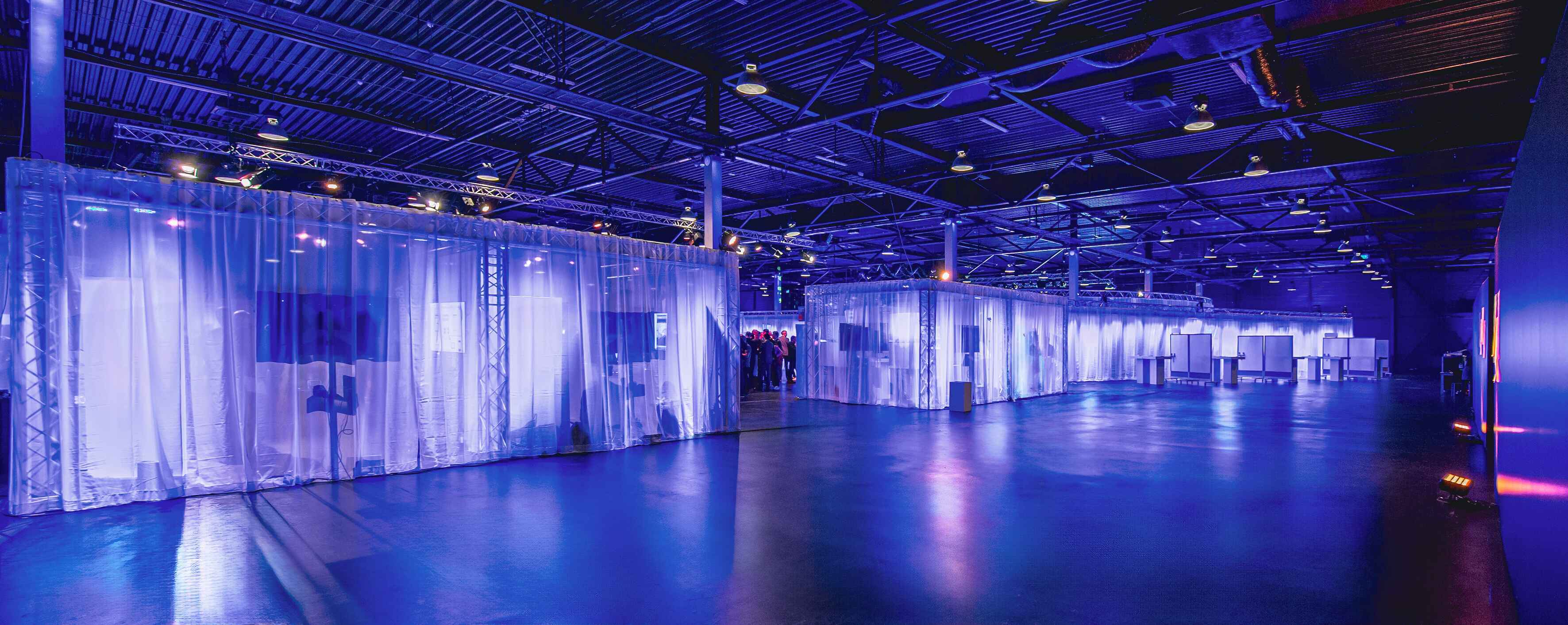 Product launch event at Taets Art and Event Park near Amsterdam and Zaandam, featuring stylish setups and dynamic lighting.