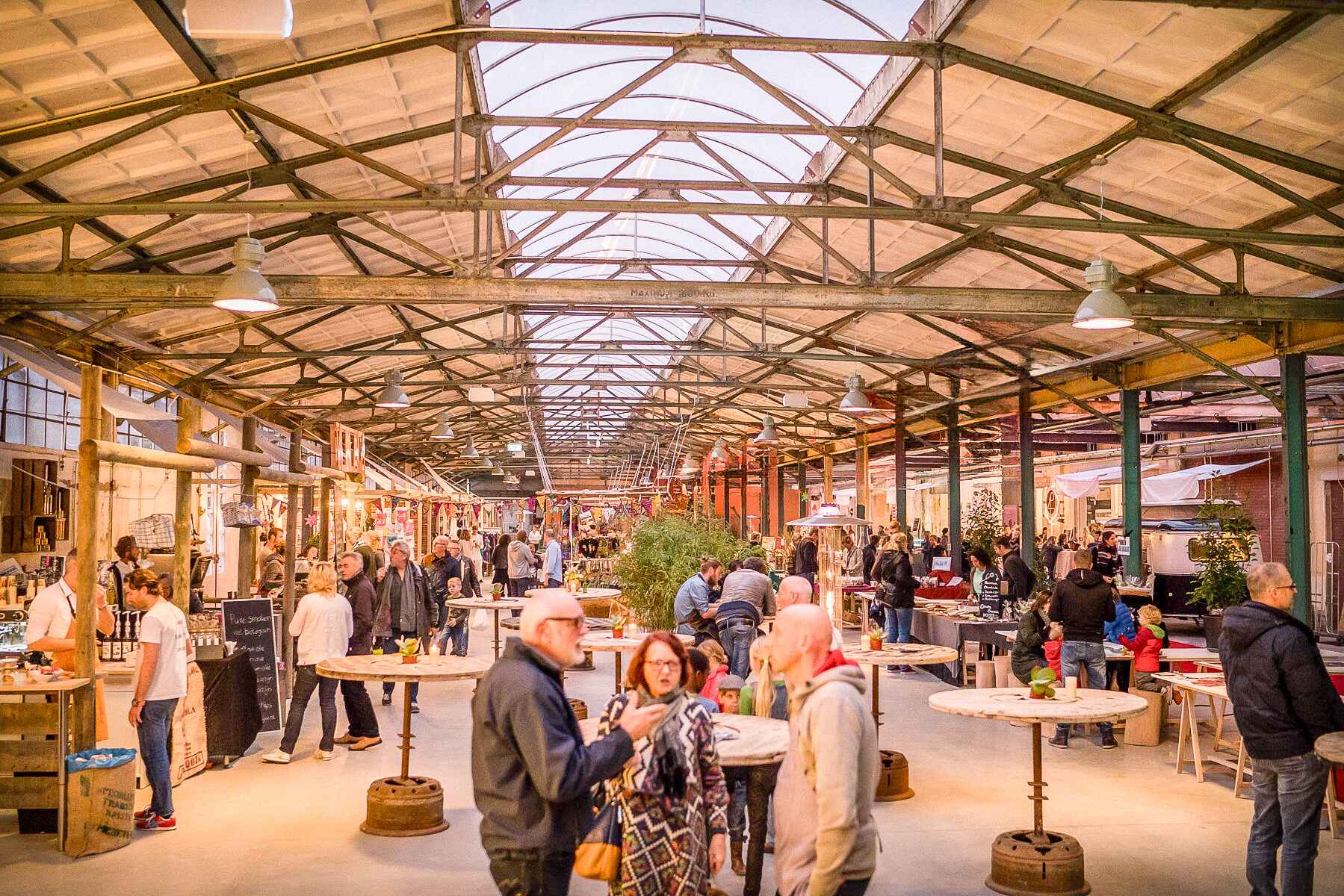 The Marketplace - market setting "Yada Yada event space at Taets Art and Event Park in Amsterdam and Zaandam, an industrial venue perfect for weddings, conferences, dinners, dance events, and more, set in a historic munitions factory."