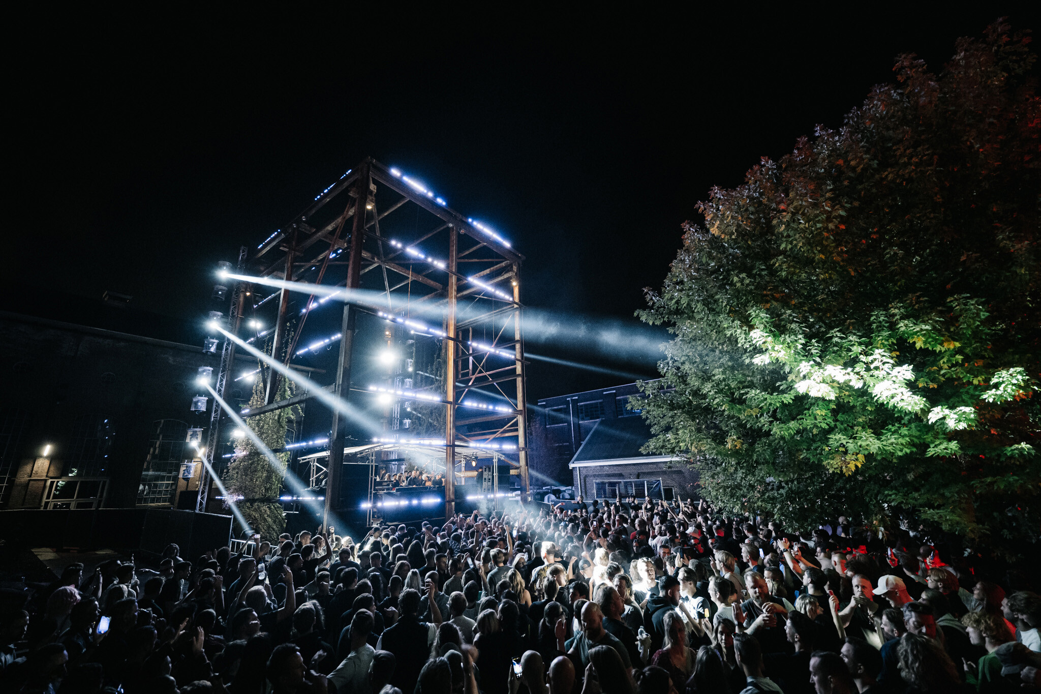 Yada Yada - festival outside setting "Yada Yada event space at Taets Art and Event Park in Amsterdam and Zaandam, an industrial venue perfect for weddings, conferences, dinners, dance events, and more, set in a historic munitions factory."
